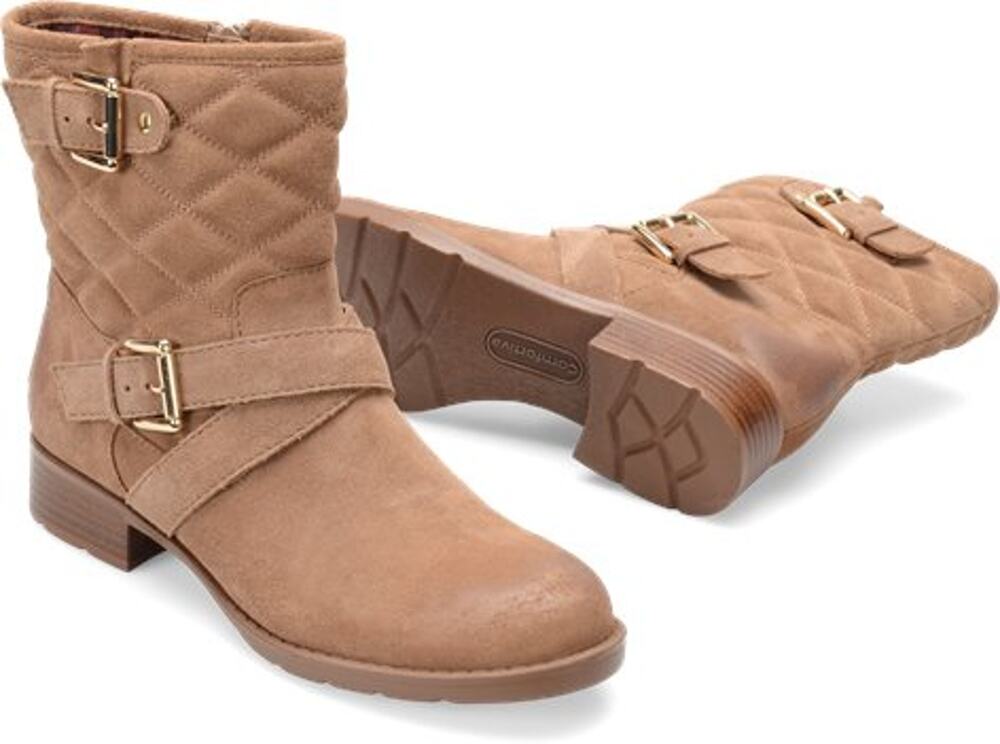 COMFORTIVA Women's •Vesty• Engineer Boot 6.5M Light Brown Suede Leather